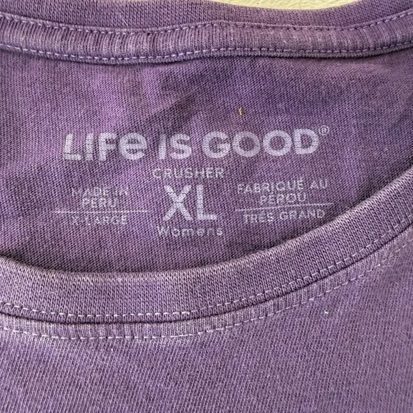 Life is Good Women Short Sleeve Crusher Tee More Love More Purple XL E39 - Picture 2 of 7
